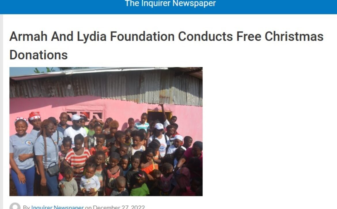 Inquirer Newspaper- Armah And Lydia Foundation Conducts Free Christmas Donations