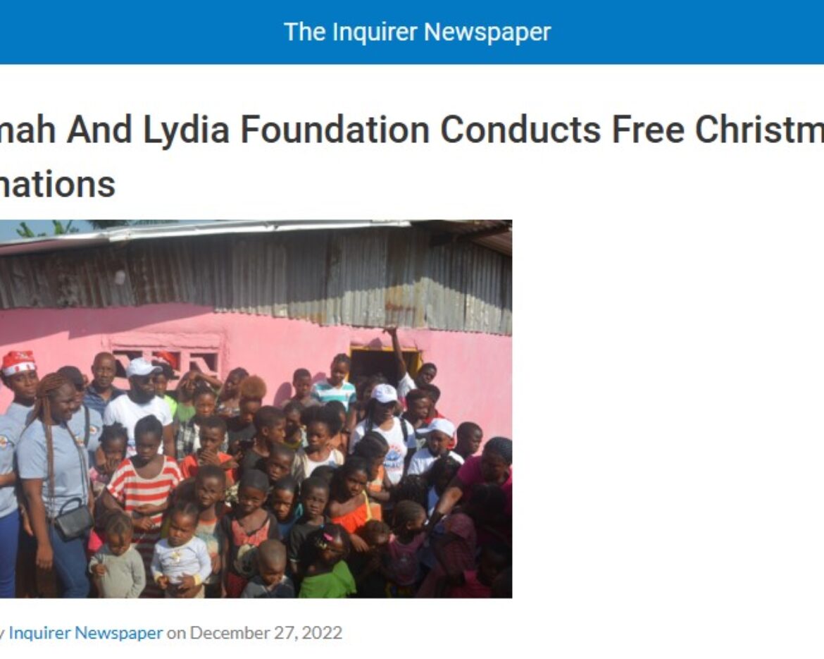 Inquirer Newspaper- Armah And Lydia Foundation Conducts Free Christmas Donations